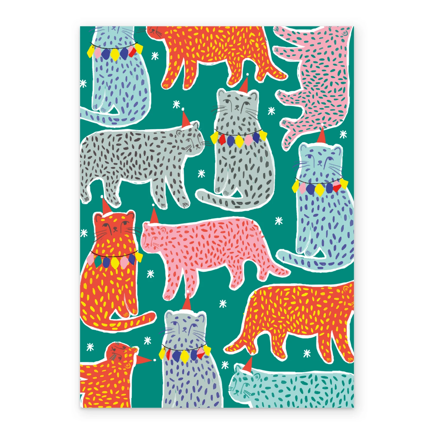 Pod Personalised Modern Colourful Christmas Cats Card 2 Pod Personalised Modern Colourful Christmas Cats Card - Image 2