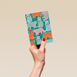 Pod Personalised Modern Colourful Christmas Cats Card 8 Pod Personalised Modern Colourful Christmas Cats Card -Pod Shop F3005734 hand S