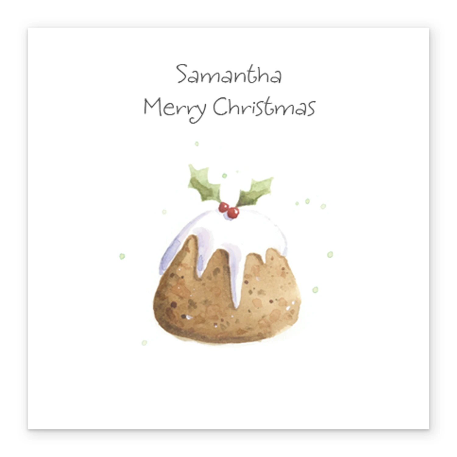 Pod Personalised Traditional Festive Pudding Christmas Card 2 Pod Personalised Traditional Festive Pudding Christmas Card - Image 2