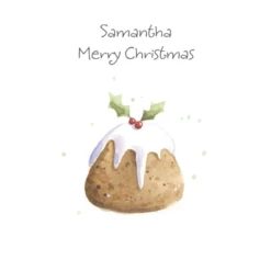 Pod Personalised Traditional Festive Pudding Christmas Card