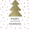 Pod Personalised Kids Gold Tree & Polka Dots Christmas Card