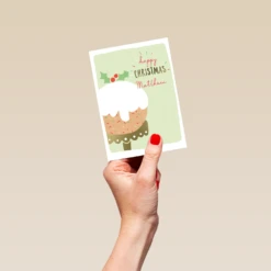 Pod Personalised & Editable Fun Christmas Pudding Card -Pod Shop F3005750 hand S