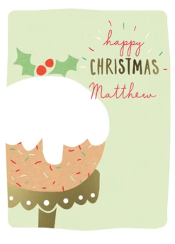 Pod Personalised & Editable Fun Christmas Pudding Card