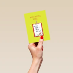 Pod Personalised & Editable Fun Nice List Christmas Card -Pod Shop F3005751 hand S