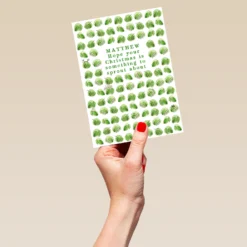 Pod Personalised & Editable Fun Sprout Christmas Card -Pod Shop F3005756 hand L