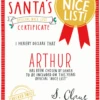 Pod Personalised Funny Christmas Kids Santa Nice List Certificate Card