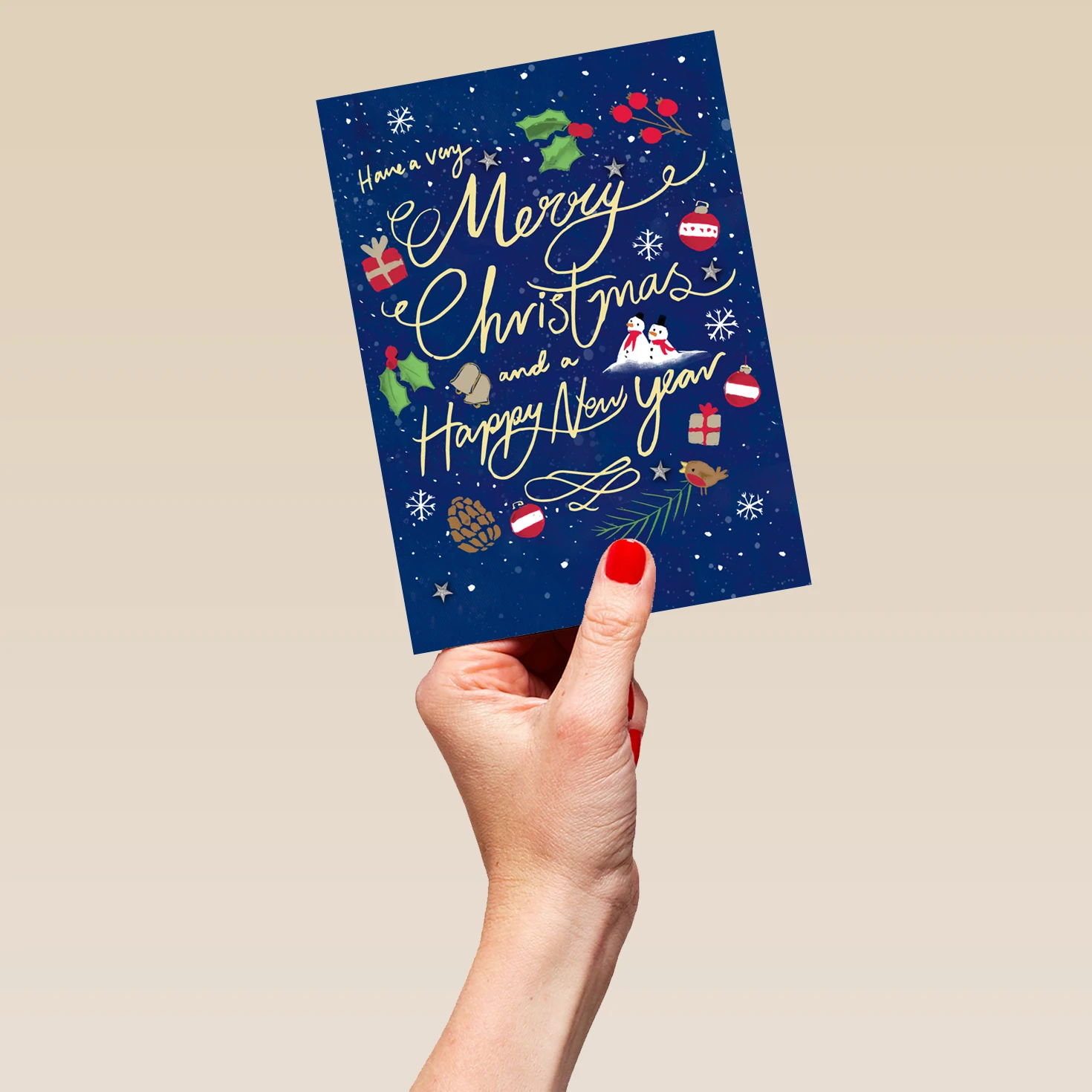 Pod Personalised Classic Christmas And New Year Text-Based Festive Icons Card 5 Pod Personalised Classic Christmas And New Year Text-Based Festive Icons Card - Image 5