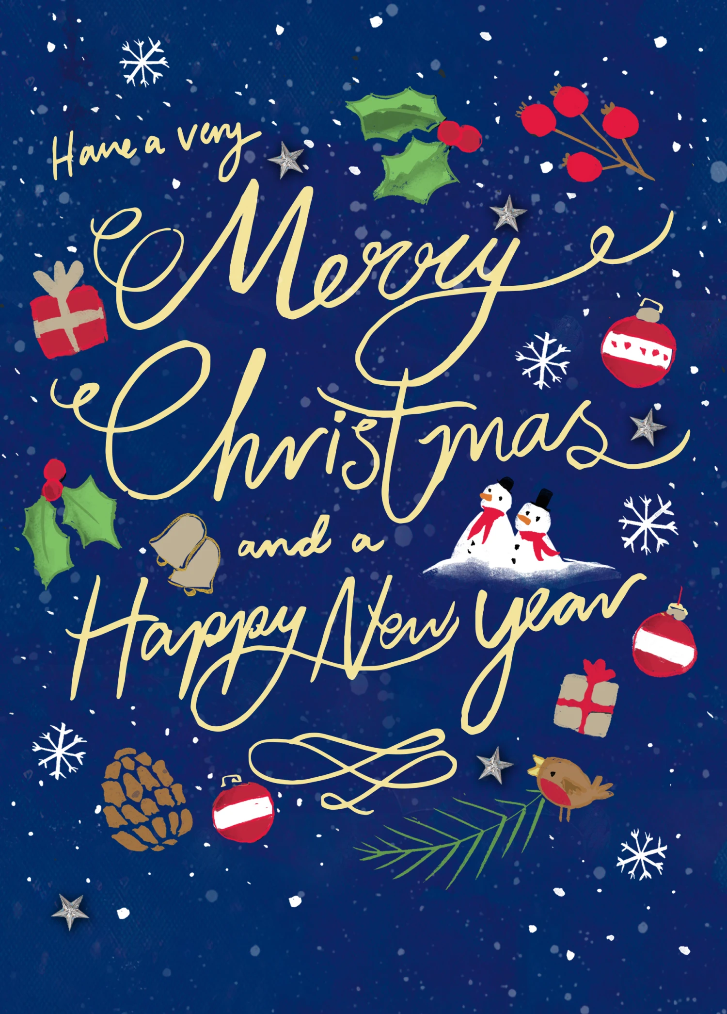 Pod Personalised Classic Christmas And New Year Text-Based Festive Icons Card 1 Pod Personalised Classic Christmas And New Year Text-Based Festive Icons Card