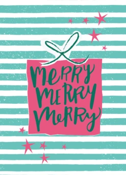 Pod Personalised Merry Merry Merry Gift Christmas Card