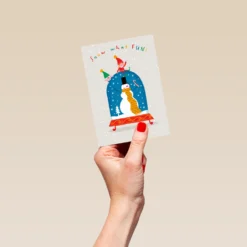 Pod Personalised Cute Christmas Kids Snowman Snow What Fun Card -Pod Shop F3005904 hand S