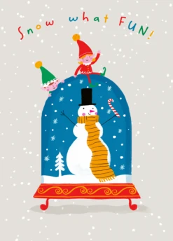 Pod Personalised Cute Christmas Kids Snowman Snow What Fun Card