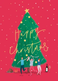 Pod Personalised Classic Christmas Dancing Around The Tree Card