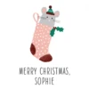 Pod Personalised Cute Editable Mouse Stocking Christmas Card