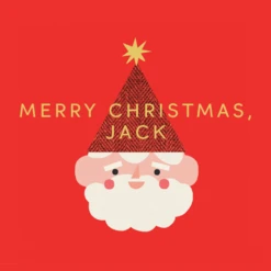 Pod Personalised Modern Kids Christmas Santa Face Card