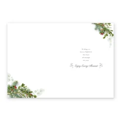 Pod Personalised & Editable Robin With Holly Tree Christmas Card -Pod Shop F3005924 alt2