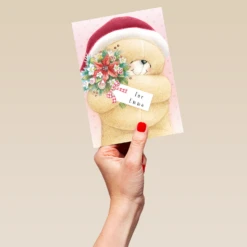 Pod Personalised Forever Friends Bear Bouquet Christmas Card -Pod Shop F3005935 hand L