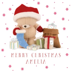 Pod Personalised Cute Forever Friends Bear Gifts Christmas Card