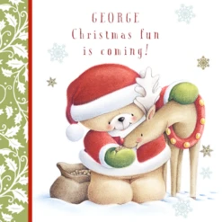 Pod Personalised Kids Forever Friends Santa Christmas Card