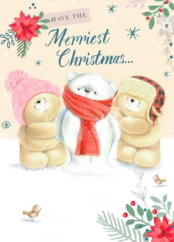 Pod Personalised Forever Friends Snowman Christmas Card