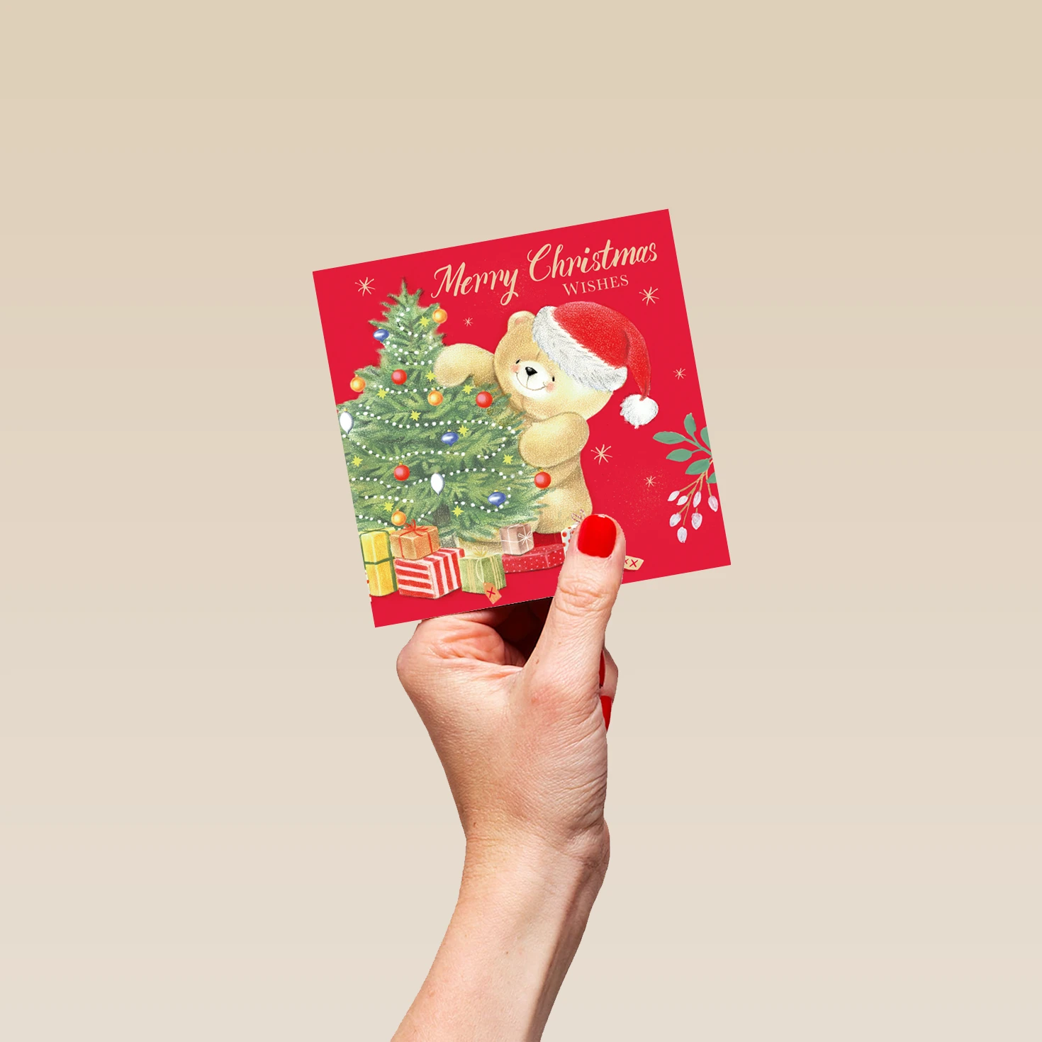 Pod Personalised Cute Forever Friends & Tree Christmas Card 4 Pod Personalised Cute Forever Friends & Tree Christmas Card - Image 4