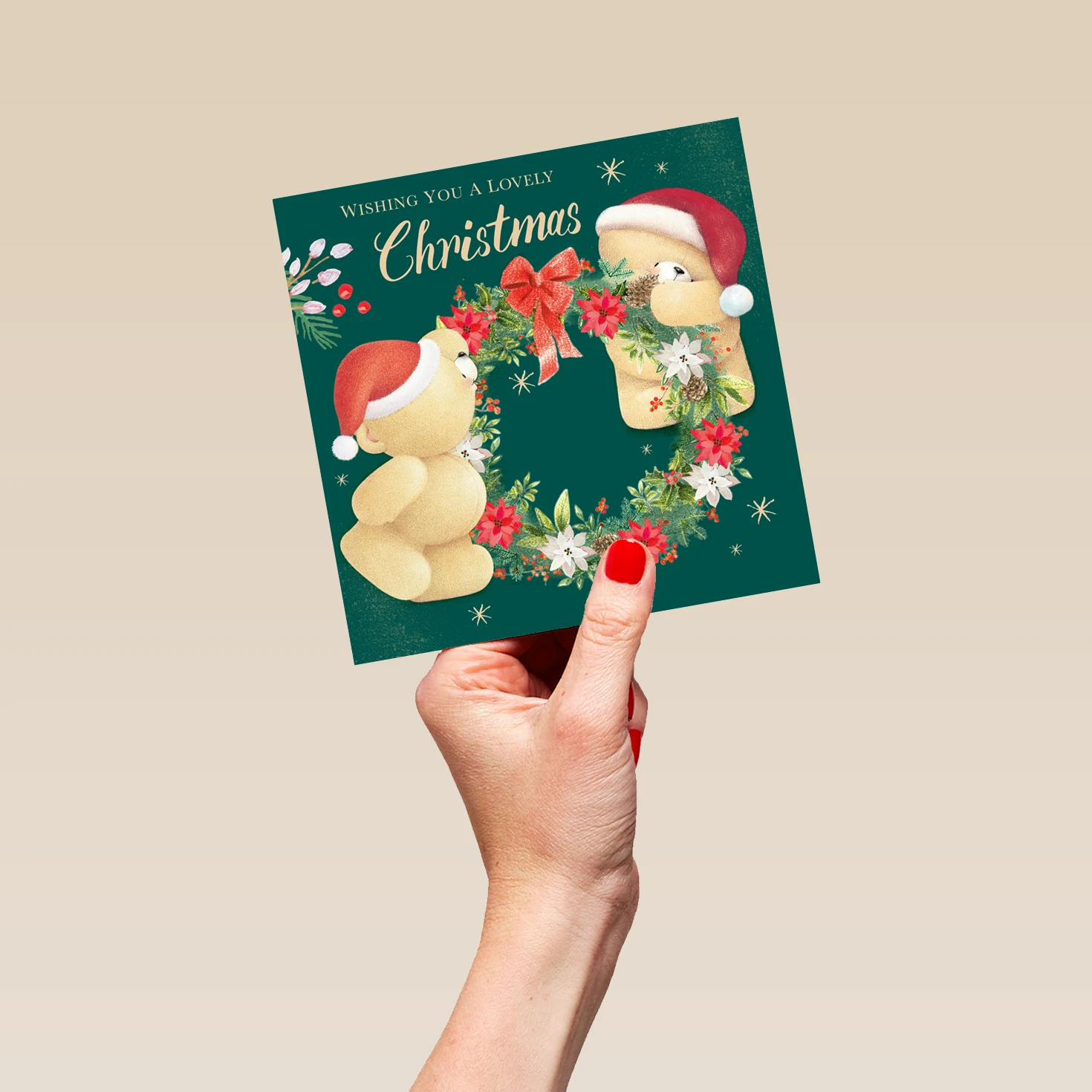 Pod Personalised Cute Forever Friends With Festive Wreath Christmas Card 5 Pod Personalised Cute Forever Friends With Festive Wreath Christmas Card - Image 5