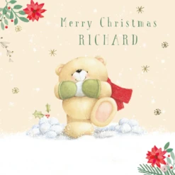 Pod Personalised Forever Friends Snowballs Christmas Card For Him