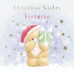 Pod Personalised Forever Friends Bear Gift Christmas Card For Her