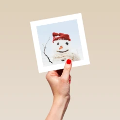 Pod Personalised Modern Christmas Photographic Snowman Card -Pod Shop F3005956 hand L
