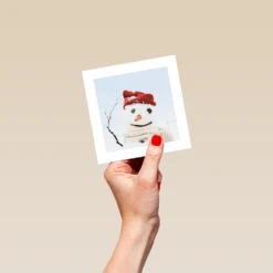 Pod Personalised Modern Christmas Photographic Snowman Card -Pod Shop F3005956 hand S