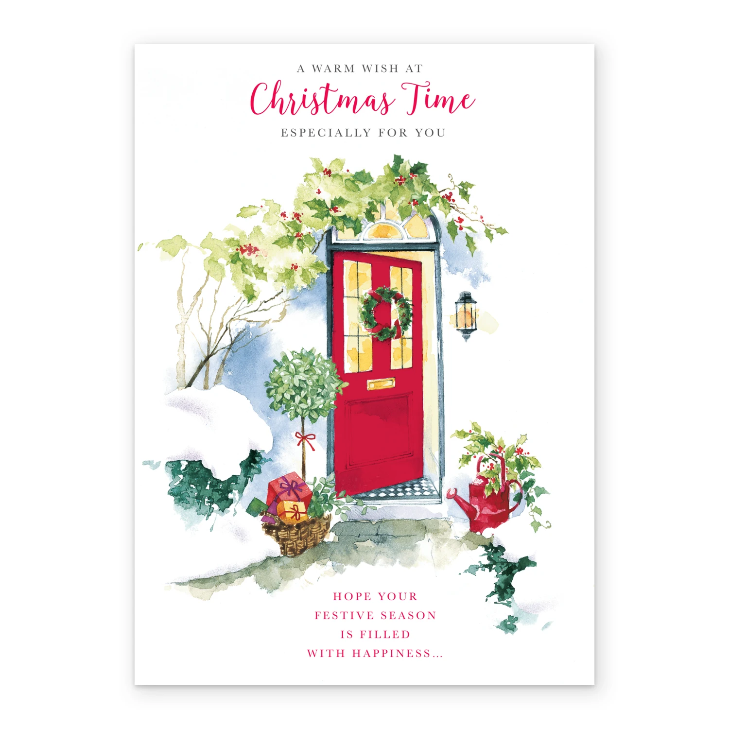 Pod Personalised Traditional Christmas Red Front Door Festive Card 2 Pod Personalised Traditional Christmas Red Front Door Festive Card - Image 2