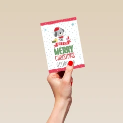 Pod Personalised Cute Christmas Dotty Dog Santa Card 8 Pod Personalised Cute Christmas Dotty Dog Santa Card -Pod Shop F3005960 hand S