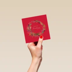 Pod Personalised Christmas Wishes Festive Wreath Card -Pod Shop F3005967 hand S