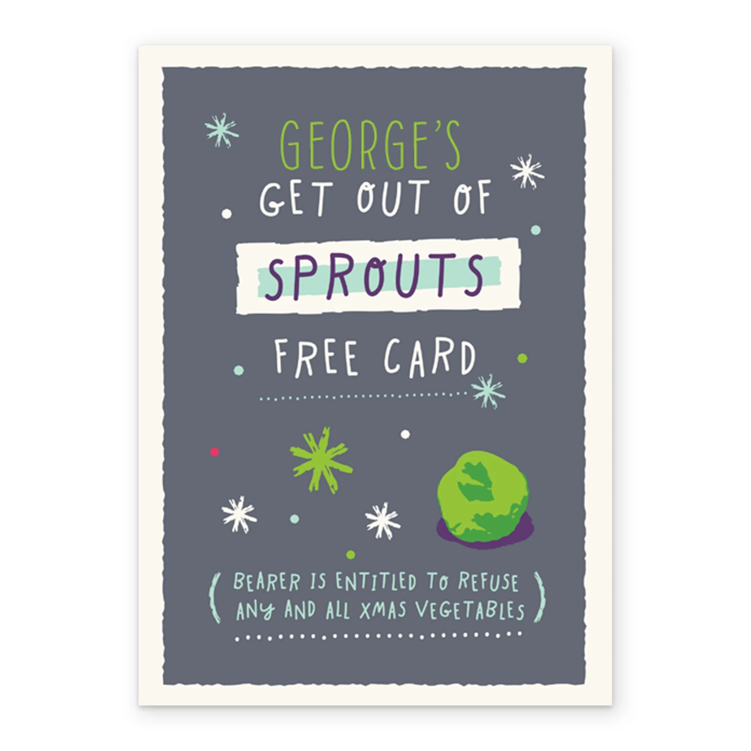 Pod Personalised & Editable Funny Sprouts Christmas Card For Him 2 Pod Personalised & Editable Funny Sprouts Christmas Card For Him - Image 2