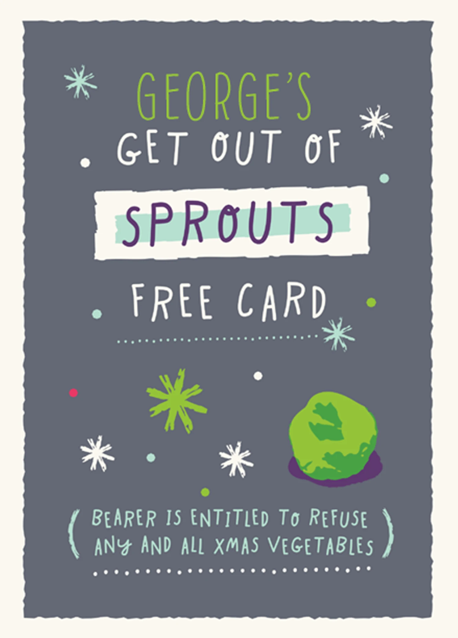 Pod Personalised & Editable Funny Sprouts Christmas Card For Him 1 Pod Personalised & Editable Funny Sprouts Christmas Card For Him