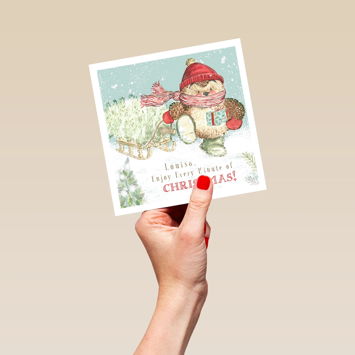 Pod Personalised Cute Christmas Country Companions Hedgehog Card 5 Pod Personalised Cute Christmas Country Companions Hedgehog Card - Image 5