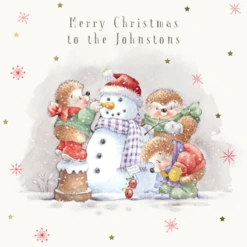 Pod Personalised Christmas Family Country Companions Snow Card