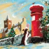Pod Personalised Traditional Christmas Winter Scene Postbox Card