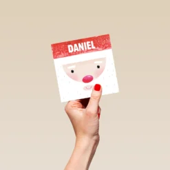 Pod Personalised Kids Christmas Santa Face Card -Pod Shop F3005983 hand S