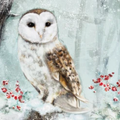 Pod Personalised Cute Modern Owl Illustration Christmas Card