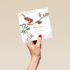 Pod Personalised Traditional Christmas To Both Robin Card -Pod Shop F3005990 hand L