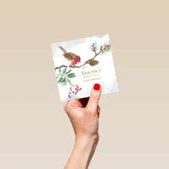 Pod Personalised Traditional Christmas To Both Robin Card -Pod Shop F3005990 hand S