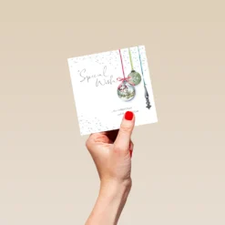 Pod Personalised Traditional Lucy Cromwell Christmas Baubles Card -Pod Shop F3005995 hand S