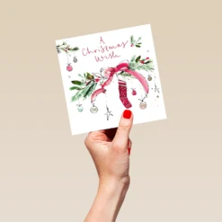 Pod Personalised Traditional Christmas Garland Foliage Stocking Card 9 Pod Personalised Traditional Christmas Garland Foliage Stocking Card -Pod Shop F3005997 hand L