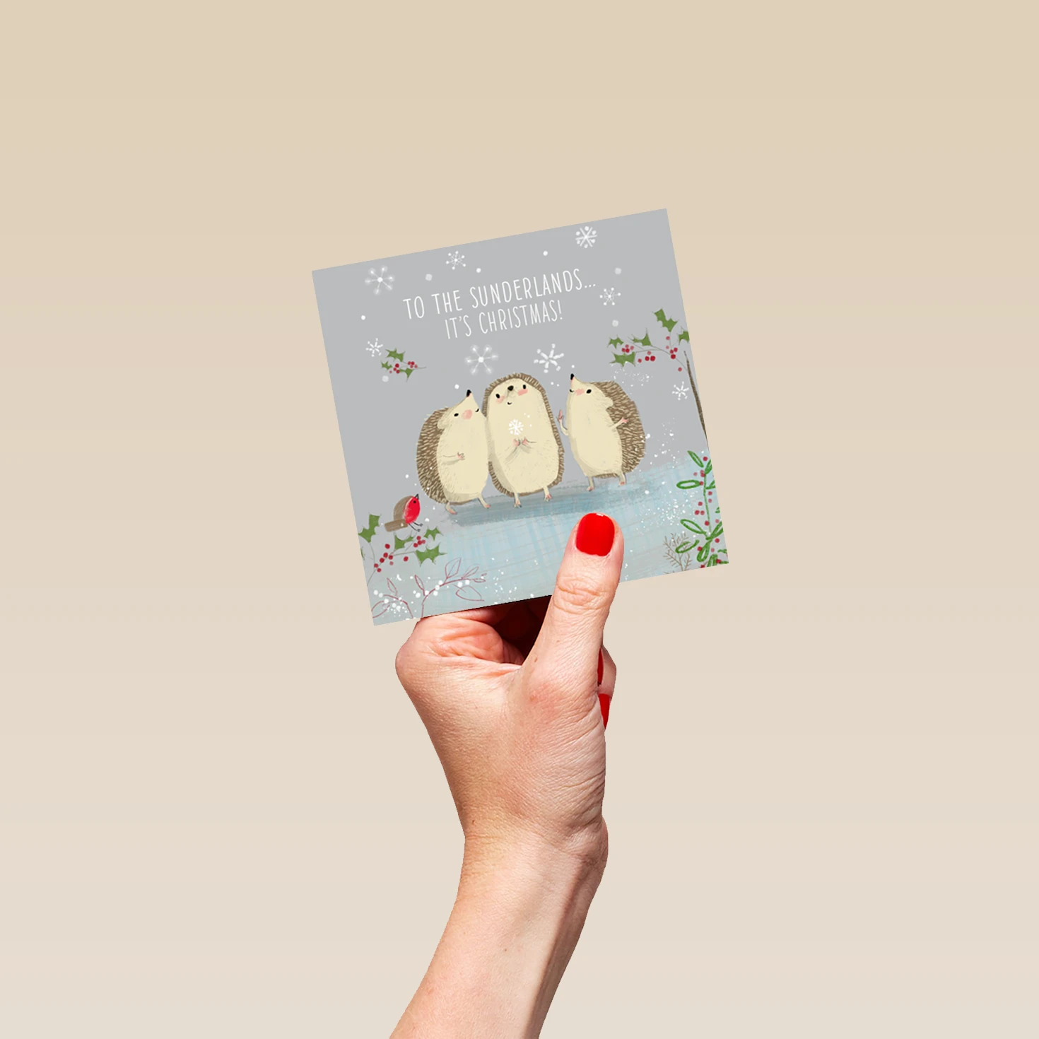 Pod Personalised Cute Christmas To All Family Hedgehogs Card 4 Pod Personalised Cute Christmas To All Family Hedgehogs Card - Image 4