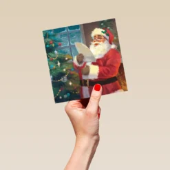 Pod Personalised Traditional Christmas Santa & Tree Letter Card -Pod Shop F3006002 hand L