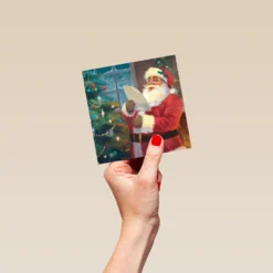 Pod Personalised Traditional Christmas Santa & Tree Letter Card -Pod Shop F3006002 hand S