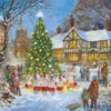 Pod Personalised Traditional Christmas Town Square Tree Lights Card