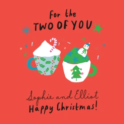 Pod Personalised Modern Christmas To Both Hot Chocolate Card