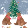 Pod Personalised Cute Christmas Bears Snow Tree To Both Card
