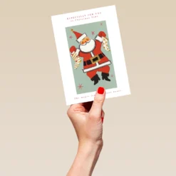 Pod Personalised Santa & Stockings Christmas Card -Pod Shop F3006013 hand L